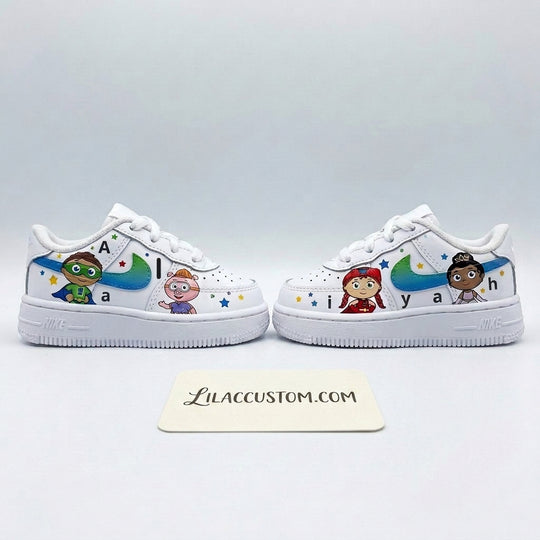 Custom Air Force 1 Baby Kids Shoes Super Why Personalized Name