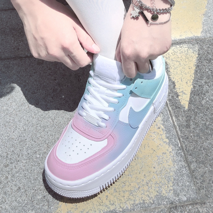 Air Force 1 Shadow Ombre Spun Sugar Pink Blue Green