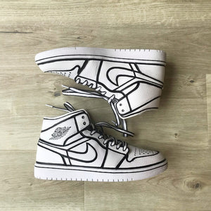 Custom Air Jordan 1 Cartoon Outline