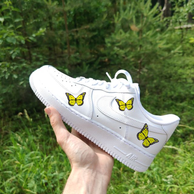 Custom Air force 1 Yellow Butterfly