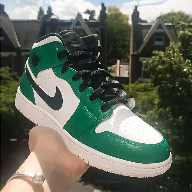 Custom Air Jordan 1 Green White