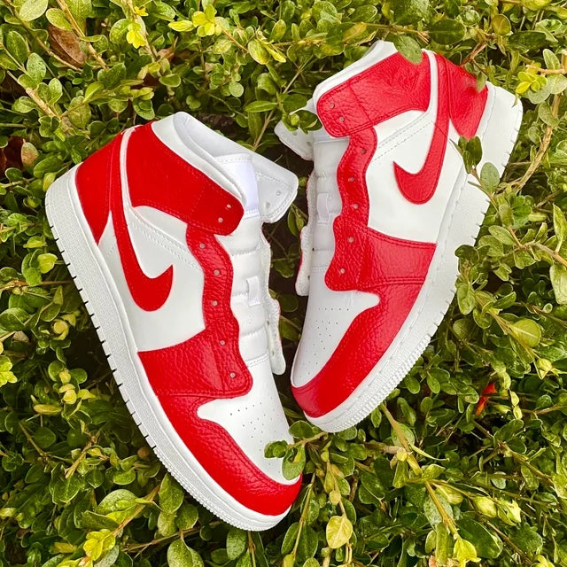 Custom Air Jordan 1 Red Colorblock ❤️