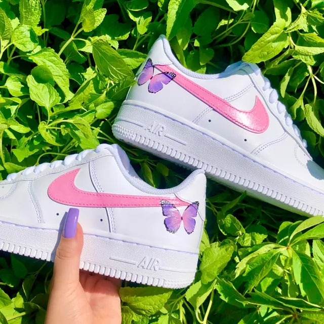 Custom Air Force 1 Pink Lavender Butterfly 🦋💖