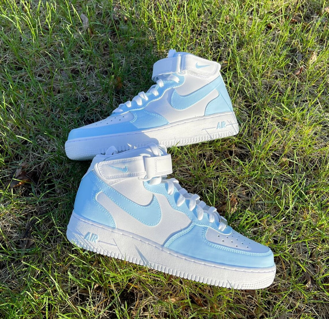 Custom Nike Air Force 1 Mid Baby Blue