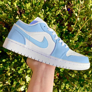 Custom Air Jordan 1 Low Baby Blue Colorblock 💙