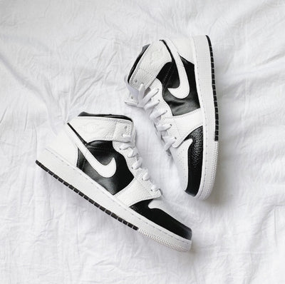 Custom Air Jordan 1 Panda Black White Painted Sneakers