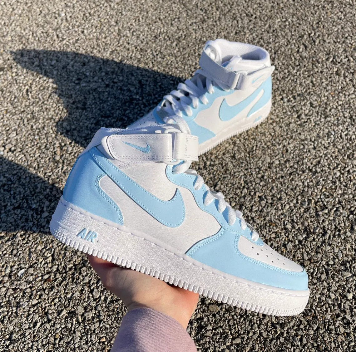 Custom Nike Air Force 1 Mid Baby Blue