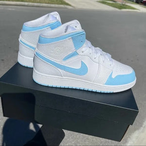 Baby Blue White Air Jordan 1 Custom