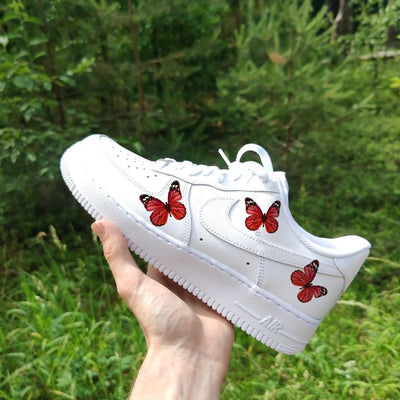 Custom Air force 1 Red Butterfly