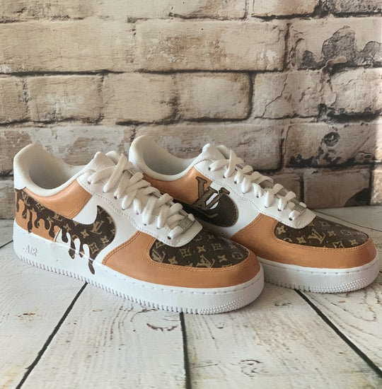 Custom Air Force 1 Louis Vuitton Dark Mocha