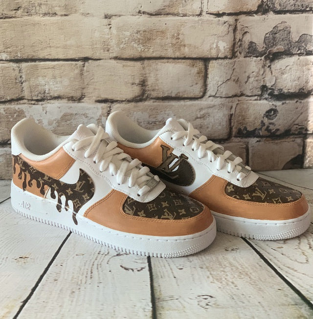 Custom Air Force 1 Louis Vuitton Dark Mocha