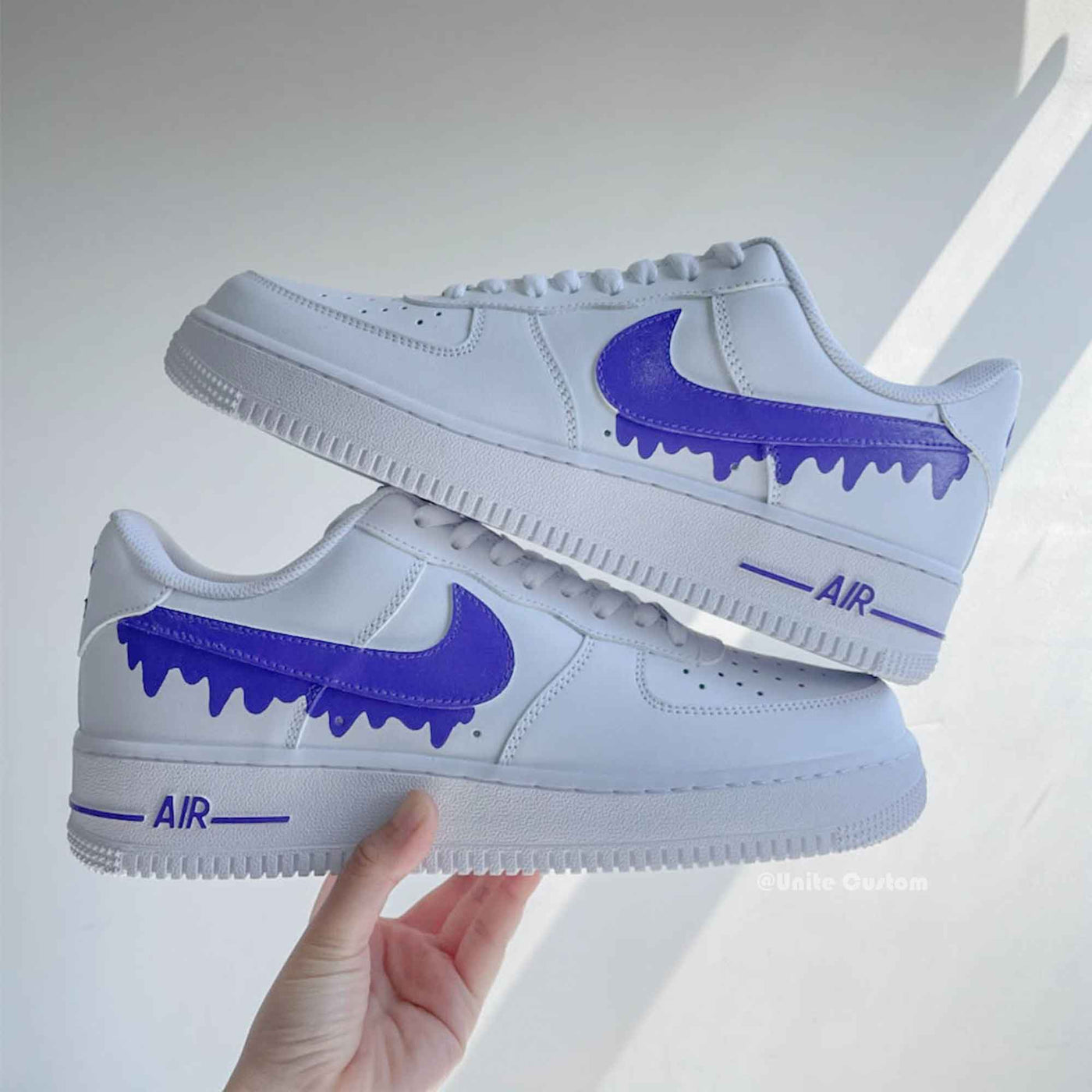 Custom Air Force 1 Swoosh Drip Purple