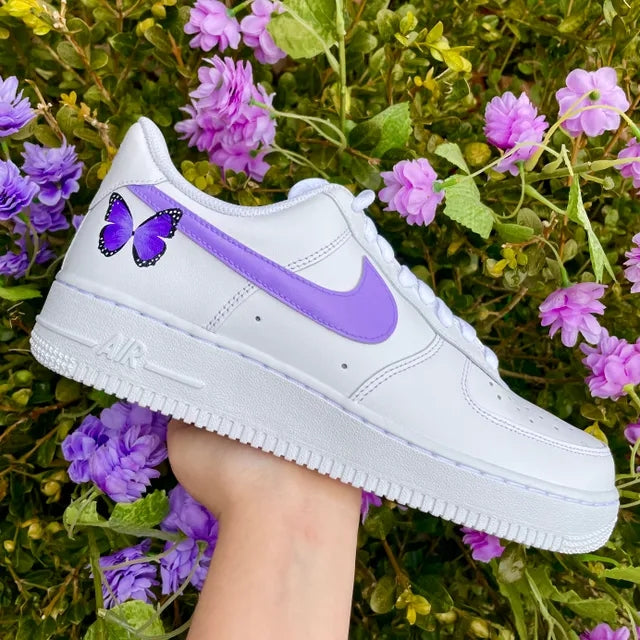 Custom Air Force 1 Royal Purple Butterfly 🦋💜