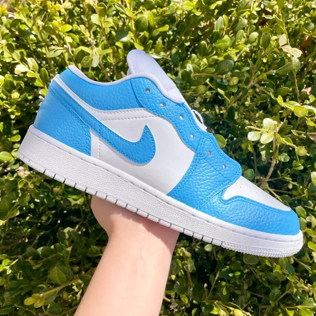 Custom Air Jordan 1 Low UNC Colorblock 💙🦋