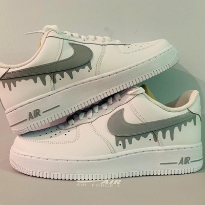 Custom Nike Air Force 1 Swoosh Grey - Any Color Drip