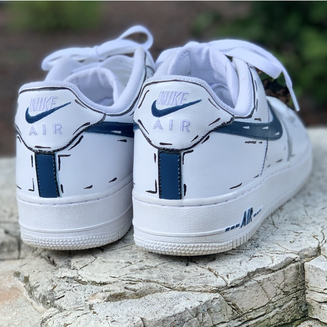 Custom Air Force 1 Mountain Blue Cartoon