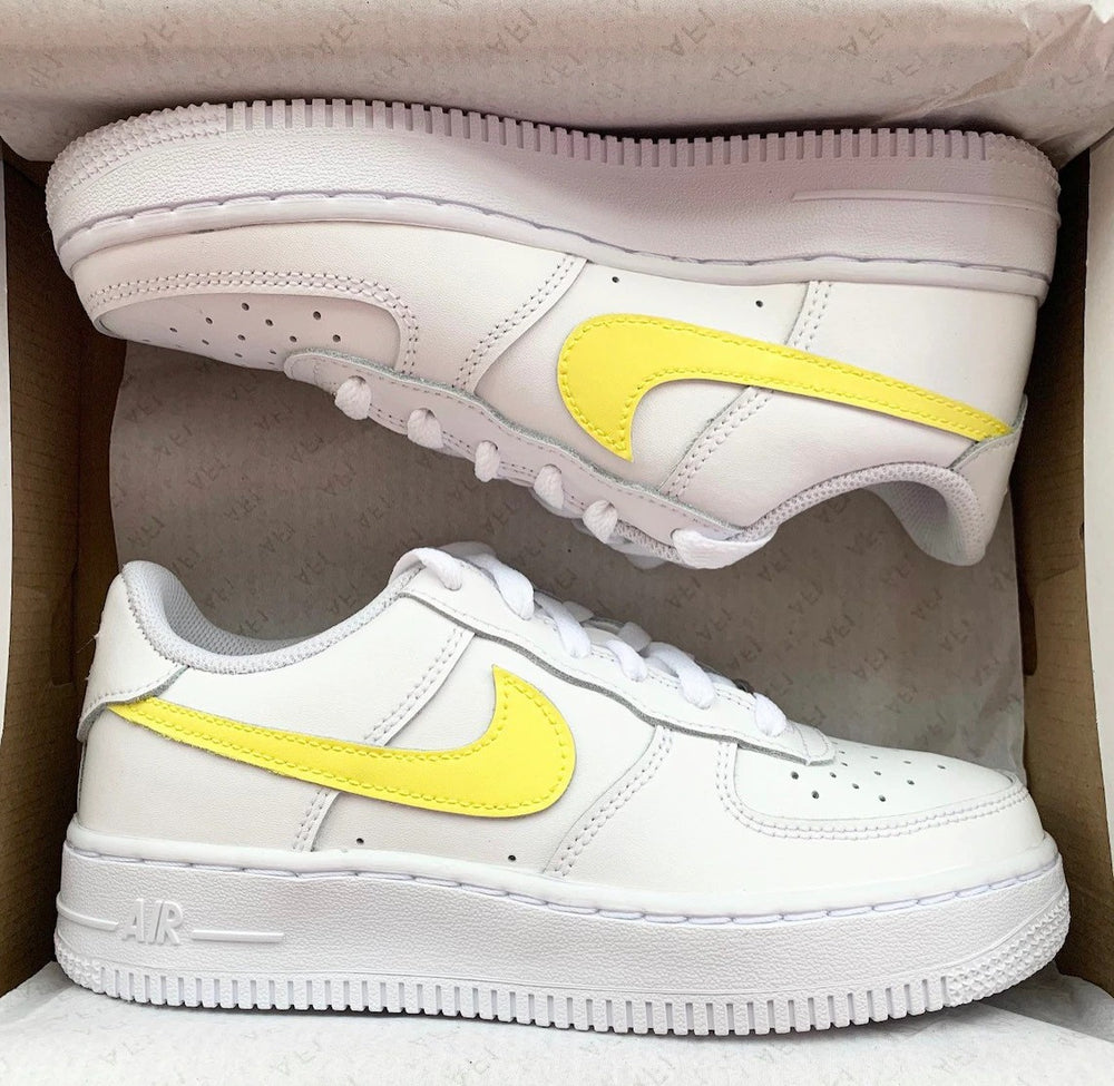 Beige Nike Air Force 1 Custom Sneakers Shoes