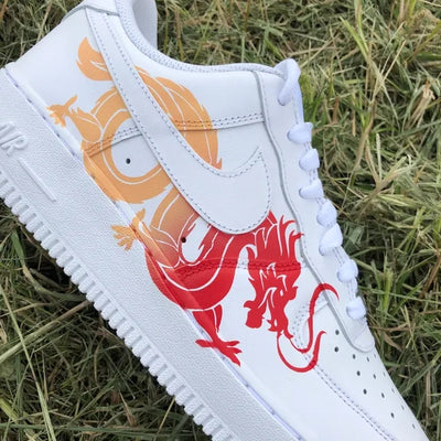 Custom Air Force 1 Dragon Gold Red