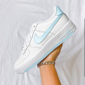 Custom Air Force 1 Baby Blue Sneakers