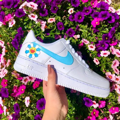 Custom Air Force 1 Baby Blue Takashi Murakami 🌼💖