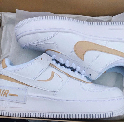 Beige Custom Nike Air Force 1 Shadow Cream Tan