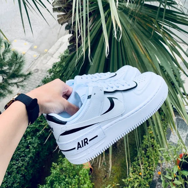 Nike Air Force 1 Shadow custom paint white/grey – Topkickscy