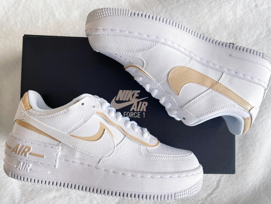 Beige Custom Nike Air Force 1 Shadow Cream Tan