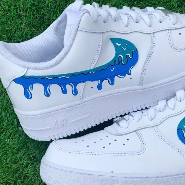 Custom Air Force 1 Blue Slime Drip