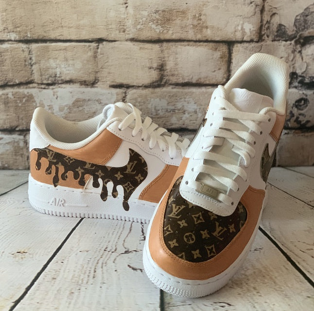 Custom Air Force 1 Louis Vuitton Dark Mocha