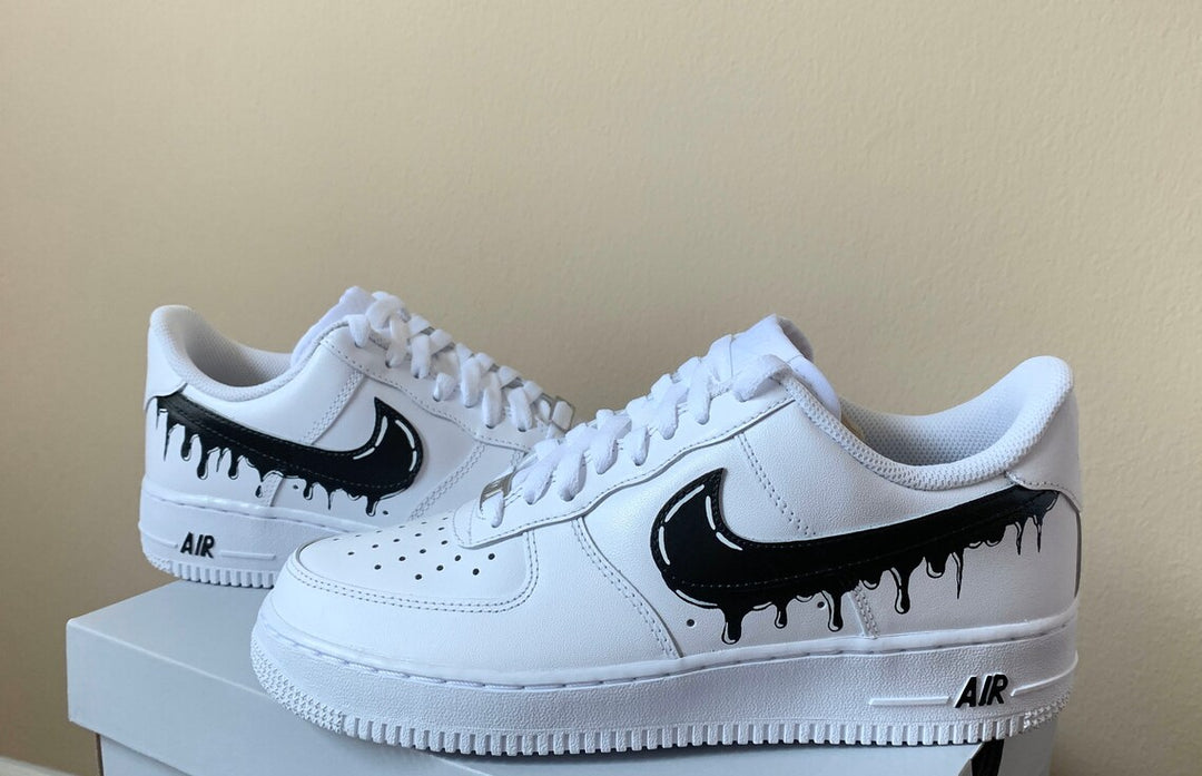 Black Drip Custom Nike Air Force 1