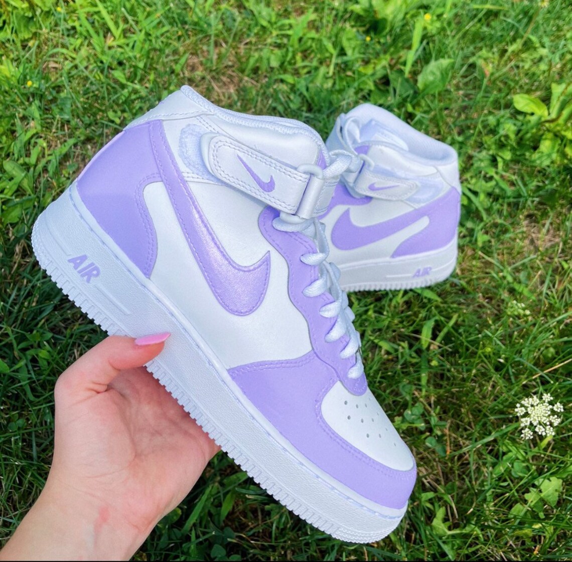Lilac Custom Nike Air Force 1 Mid Light Purple
