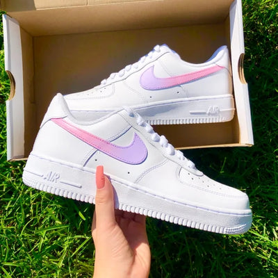 Custom Air Force 1 Swoosh Pink Purple