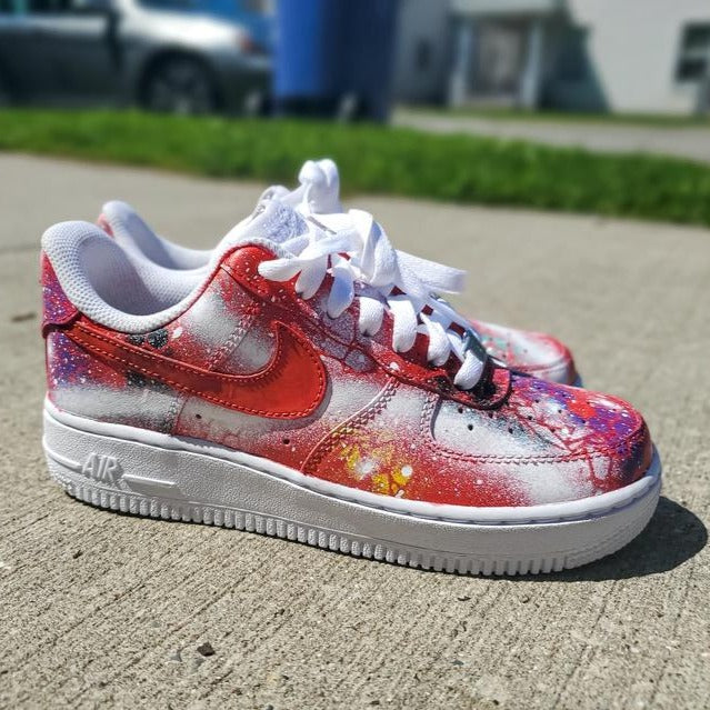 Custom Air Force 1 Tie Dye Cherry MilkyWay