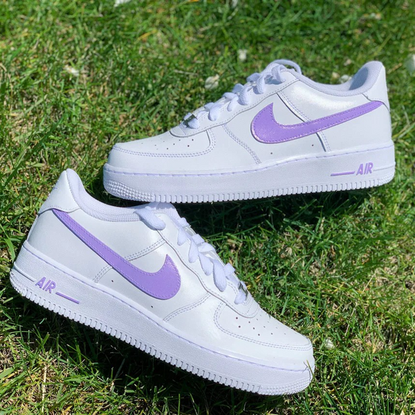 Custom Air Force 1 Sneakers Lilac Custom Hand Painted Shoes 