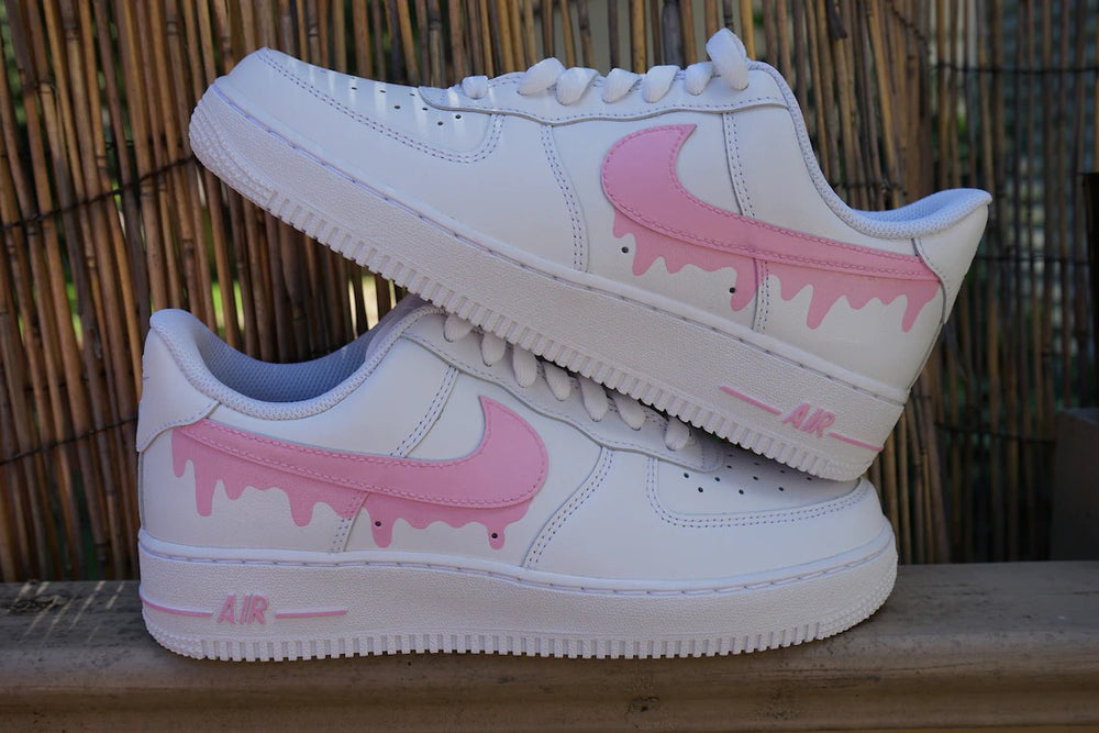 Custom Nike Air Force 1 Swoosh Pink- Any Color Drip