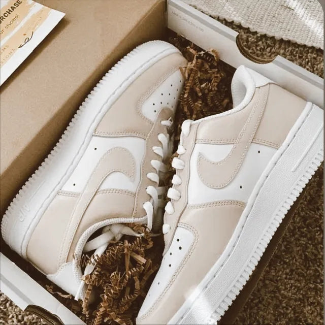 Custom Air Force 1 Low White Tan