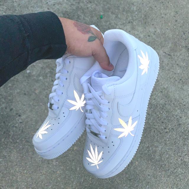 Custom Air Force 1 Reflective Weed Leaf