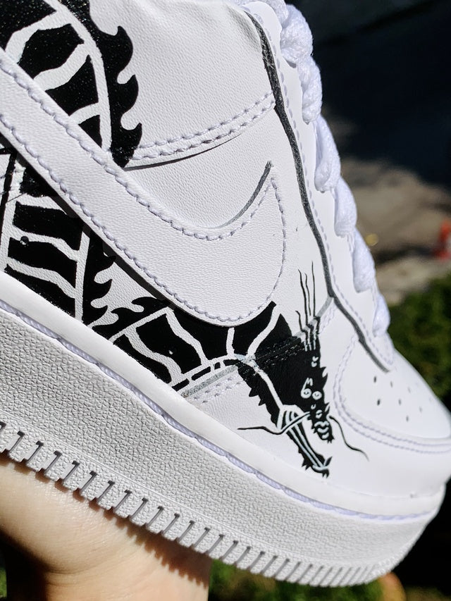 Custom Air Force 1 Dragon White Black