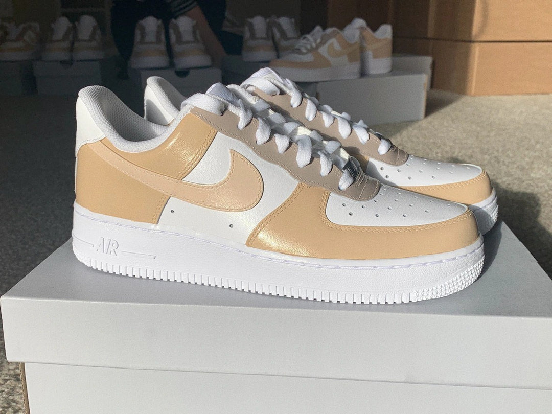 Custom Nike Air Force 1 Beige Tan Earth Neutral Colors