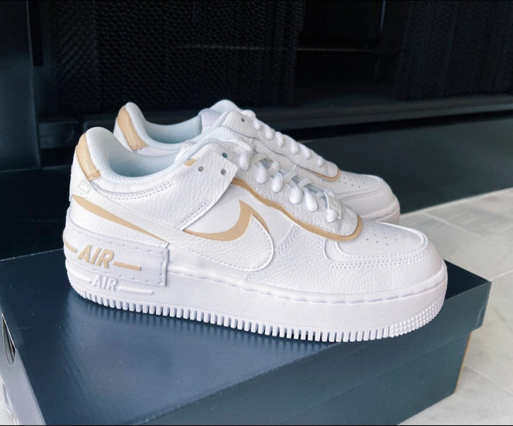 Beige Custom Nike Air Force 1 Shadow Cream Tan