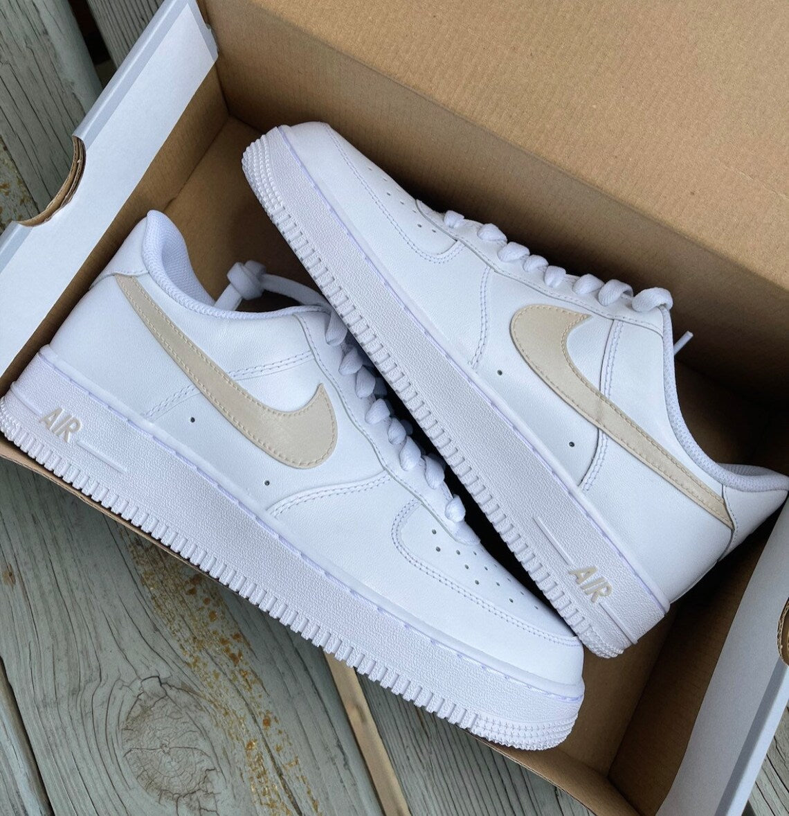 Custom Nike Air Force 1 Sage Low Beige Tan