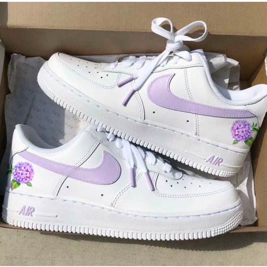 Custom Air Force 1 Lilac Purple Hydrangea