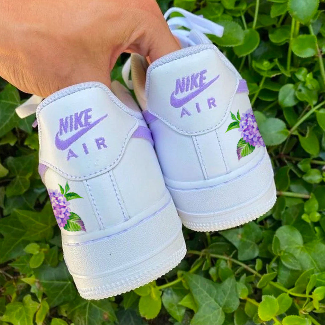 Custom Air Force 1 Lilac Purple Hydrangea