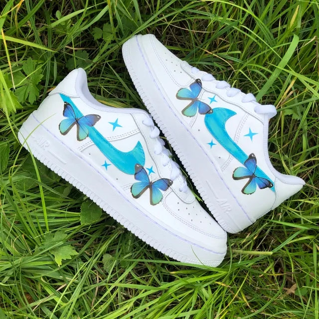 Custom Air Force 1 Turquoise Butterfly