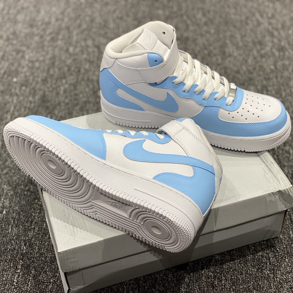 BABY BLUE AIR FORCE 1 MID CUSTOM