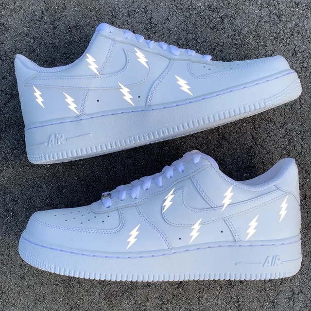 Custom Air Force 1 Reflective Lightning Bolt