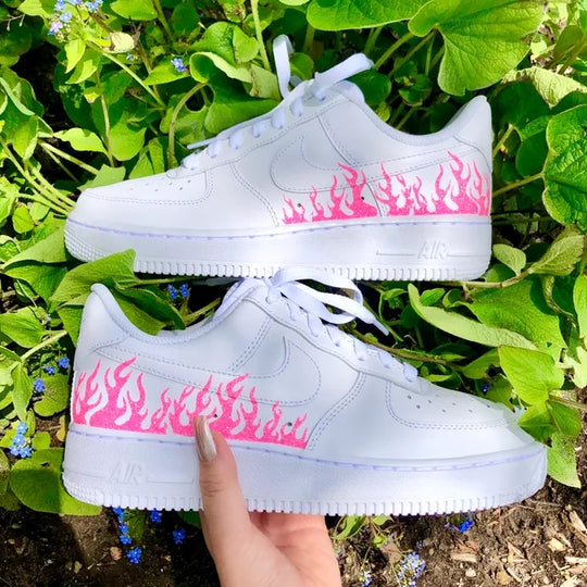 Custom Air Force 1 Pink Flame 💖🔥