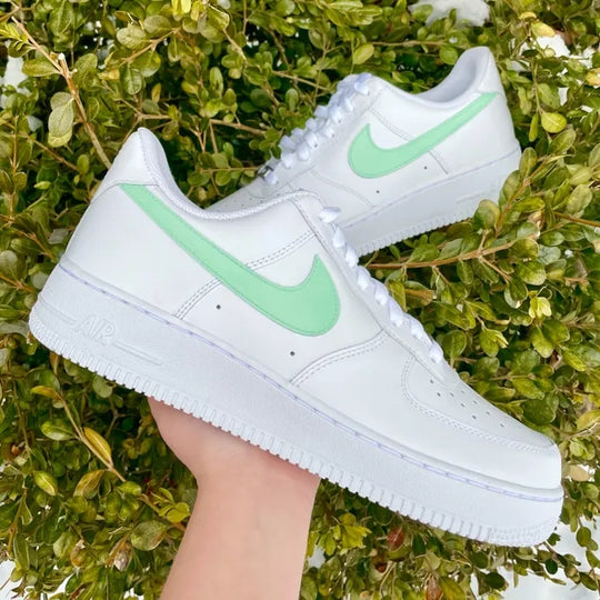 Custom Air Force 1 Sage Swoosh 🌿