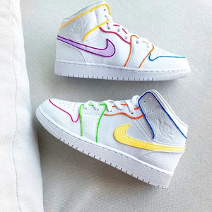 Custom Air Jordan 1 Painted Rainbow Colorway