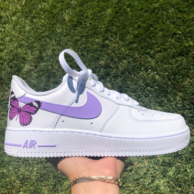 Custom Air Force 1 Purple Butterfly Swoosh